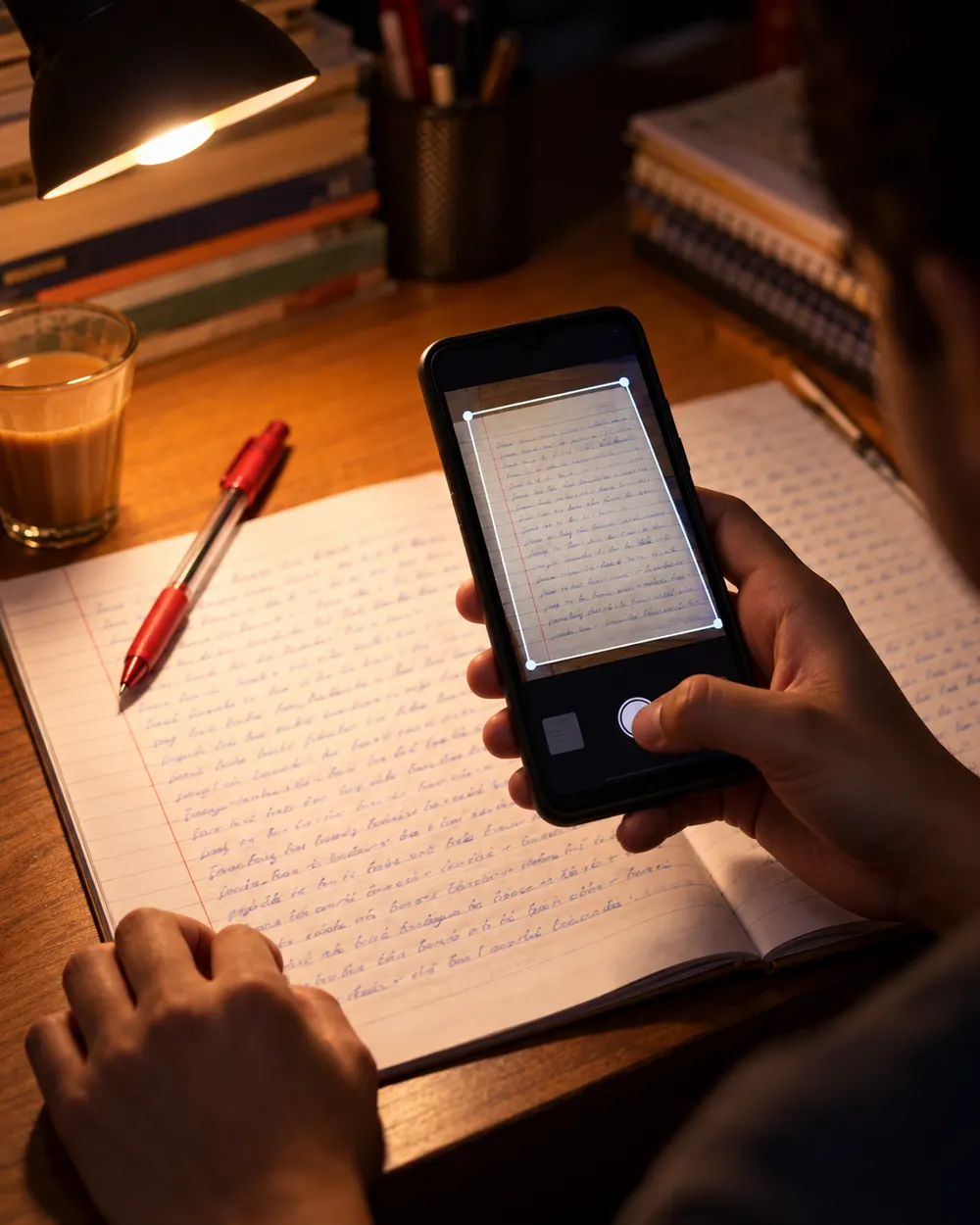 Scanning a handwritten answer booklet with a phone
